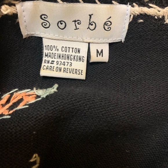 Sorbe Vintage embroidered spring cotton sweater, M - Picture 3 of 6